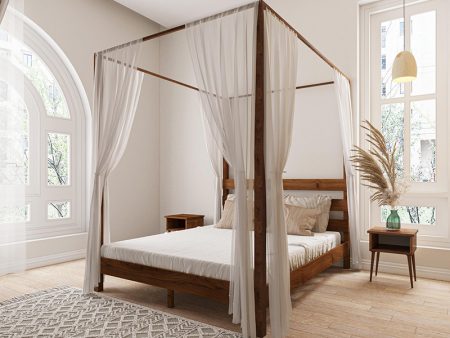 bracni krevet natur masiv boja orah sa baldahinom 1a