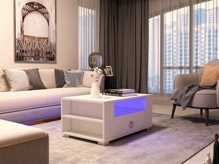 Klub sto Klajn beli sa led rasvetom 7a