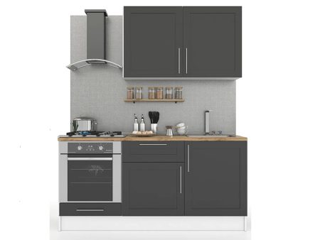 kuhinja pia antracit radna ploca hrast 180 cm 1a